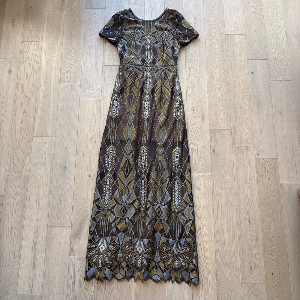 BCBGMaxAzria Gold and Black Dress Size 4